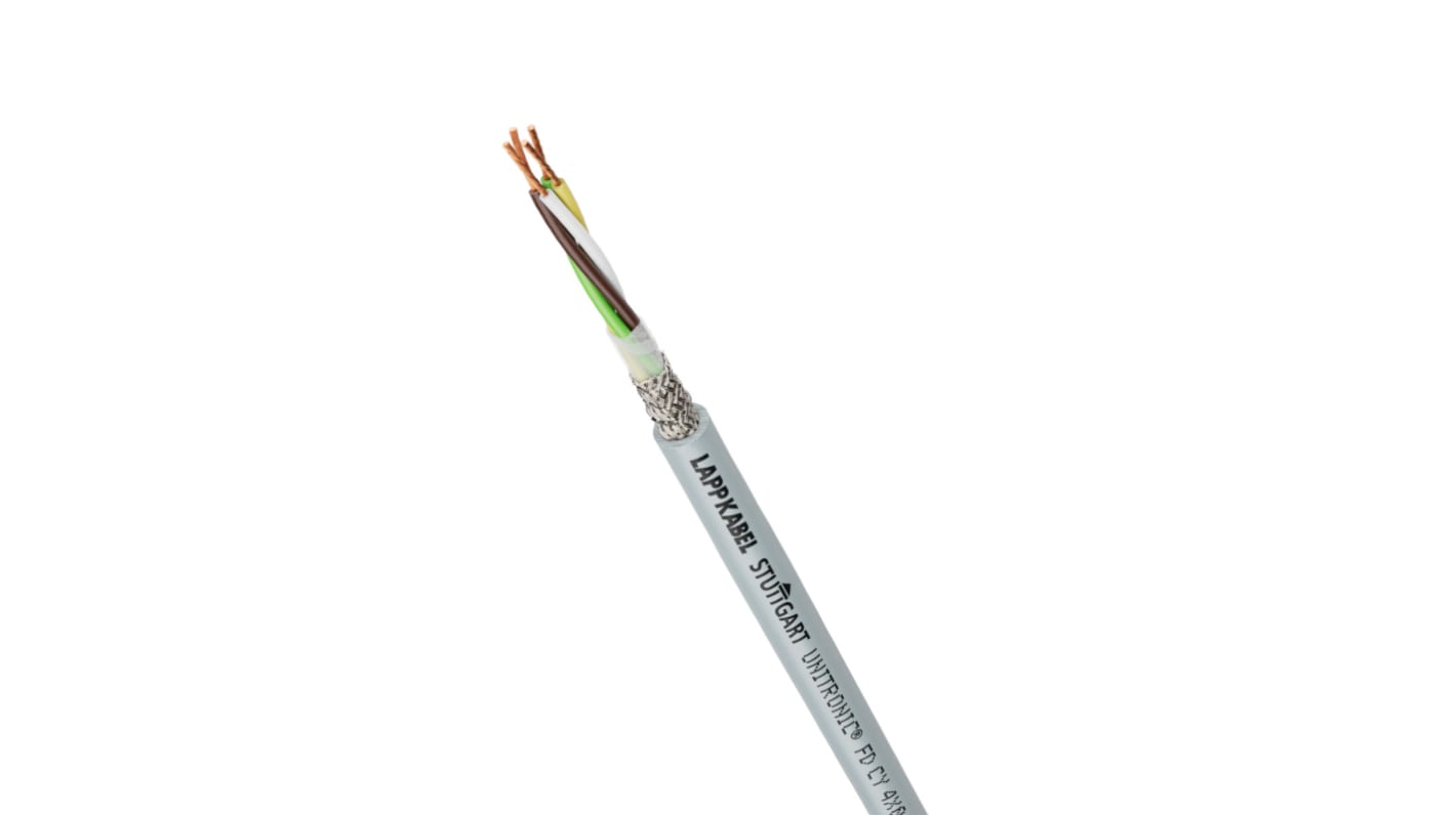 Lapp UNITRONIC FD CY Control Cable, 18 Cores, 0.34 mm², CY, Screened, Grey PVC Sheath, 22