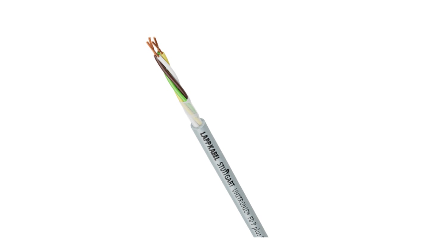 Lapp UNITRONIC FD P Plus Control Cable, 2 Cores, 0.34 mm², Unscreened, Grey Polyurethane PUR Sheath, 22