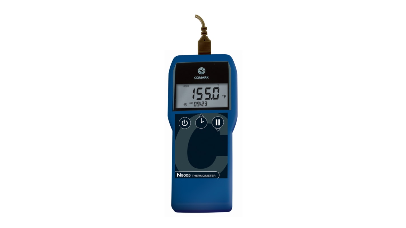 Comark N9005 Thermocouple Digital Thermometer for Industrial Use, K, T Probe, +1372°C Max, ±0.2 % Accuracy - With RS