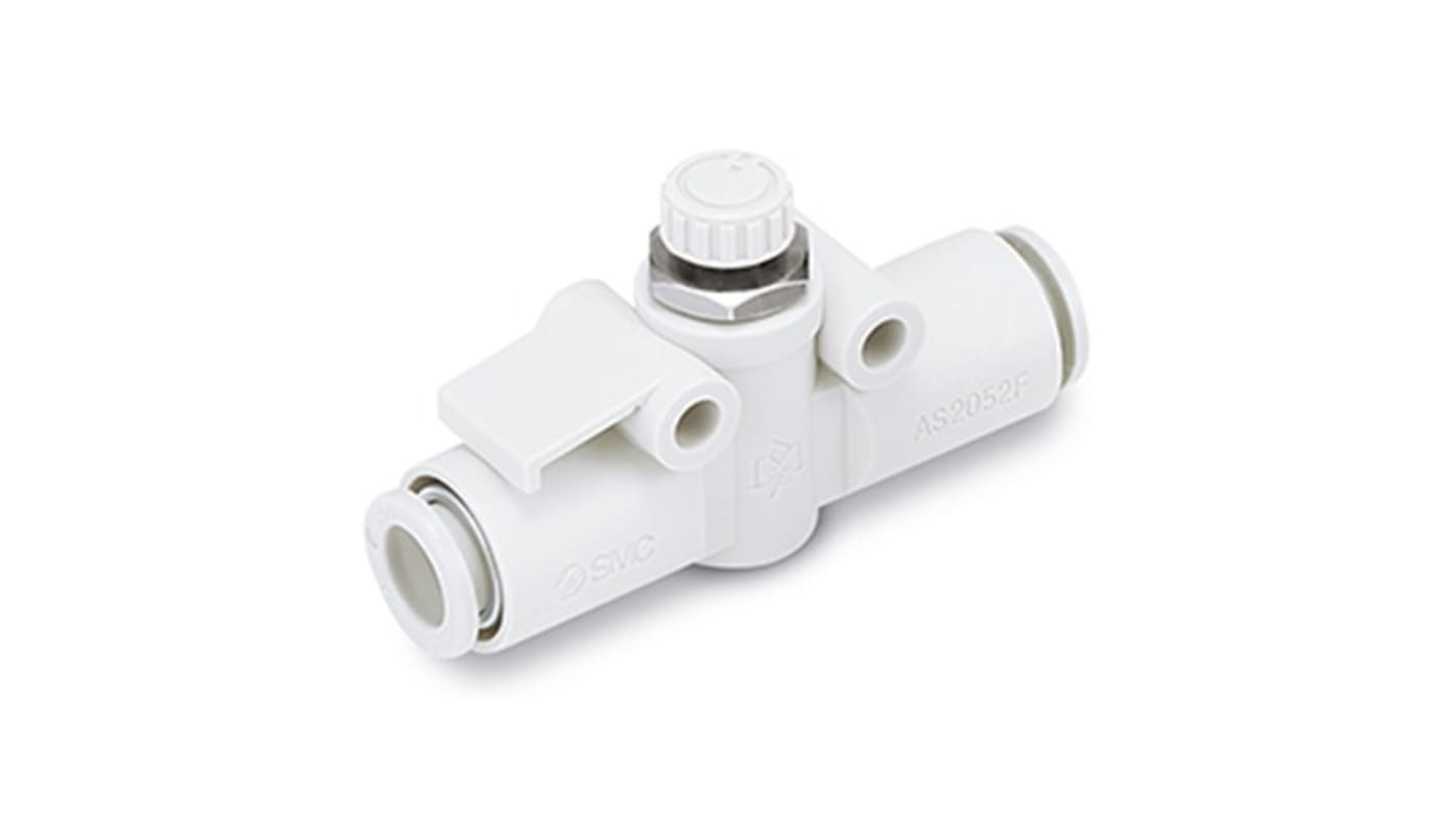 AS Series Socket Fitting, 6mm Tube Inlet Port x 6mm Tube Outlet Port, AS2002F-06-X214