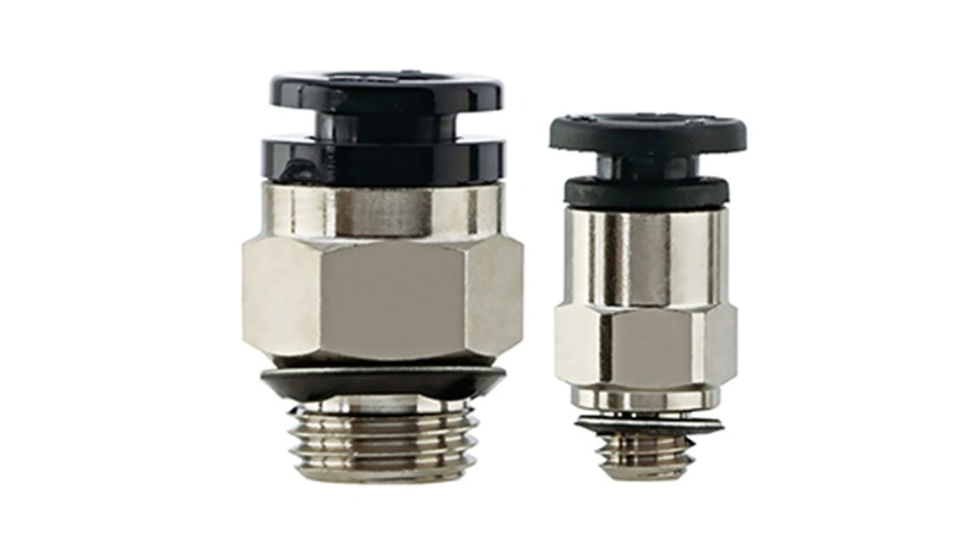KA Series One-touch Fitting, 8 mm to Uni 1/4, Threaded-to-Tube Connection Style, KAH08-U02