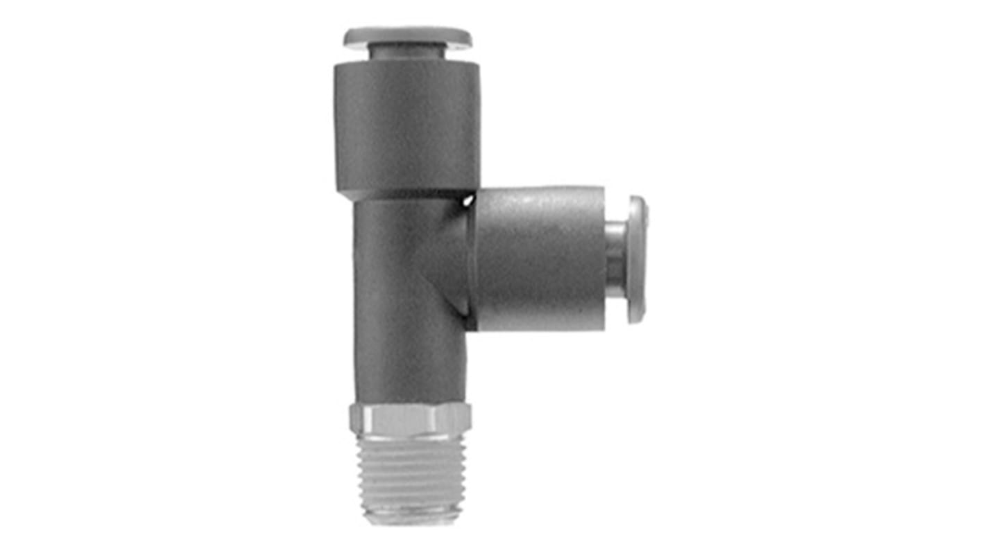 KR Series One-touch Fitting, 8 mm to R 1/4, Threaded-to-Tube Connection Style, KRY08-02S