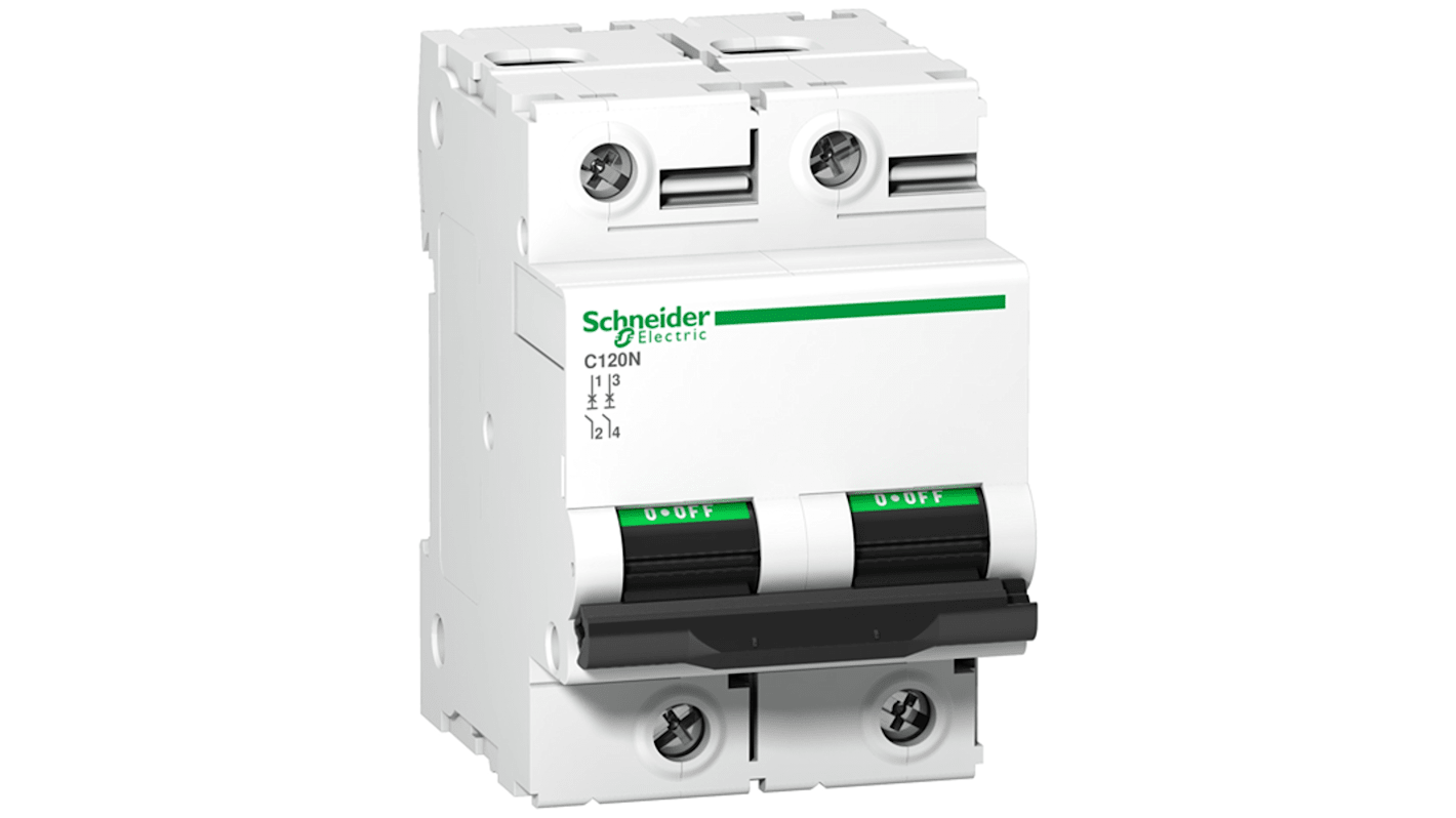 Schneider Electric A9N Schutzschalter Typ AC, Pol 2 100A 415V, Abschaltvermögen 10 kA C120