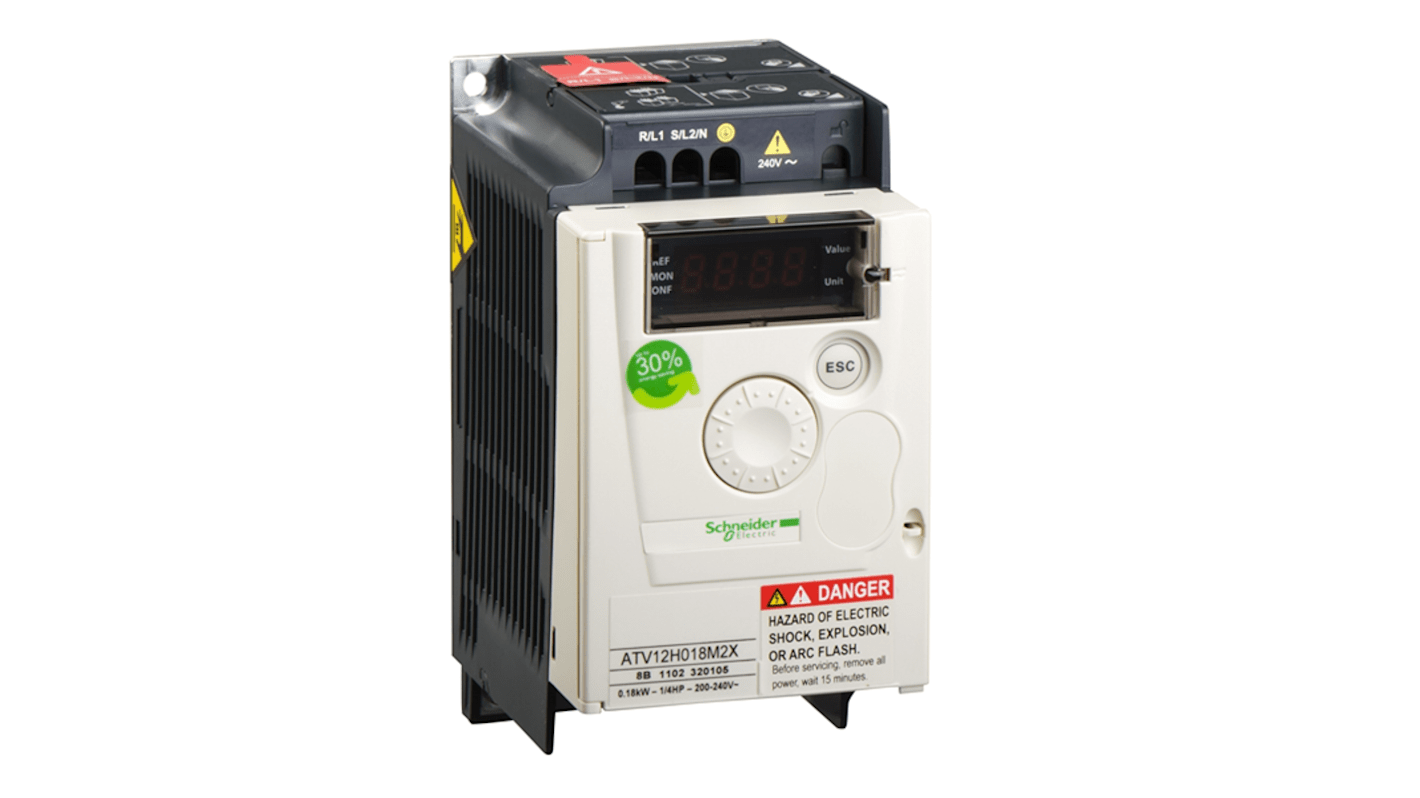 Variable Speed Drive, 0.18 kW, 1 Phase, 240 V, 1.4 A, Altivar 12 Series
