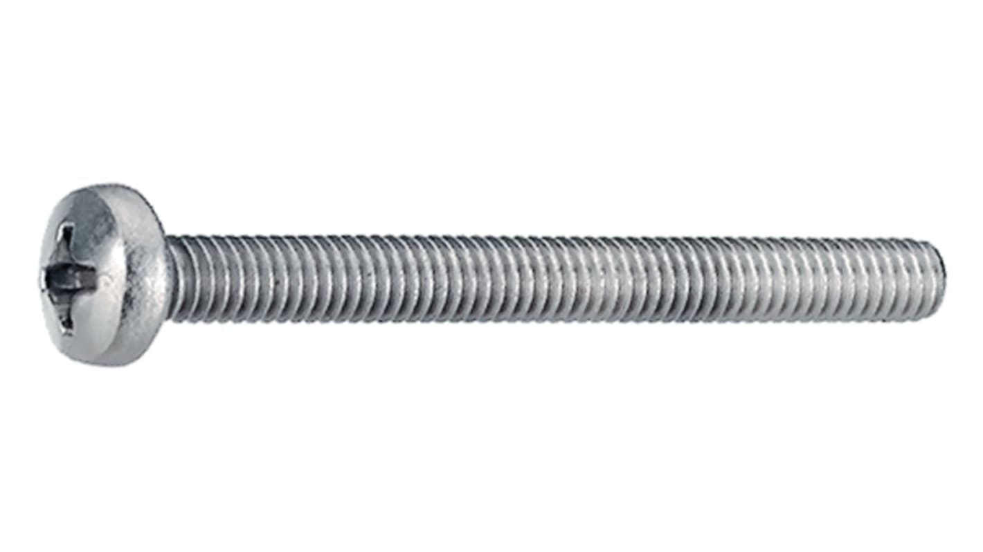 Bossard Phillips Pan A2 304 Stainless Steel Machine Screw DIN 7985A, ISO 7045, M3x4mmx0.1575in