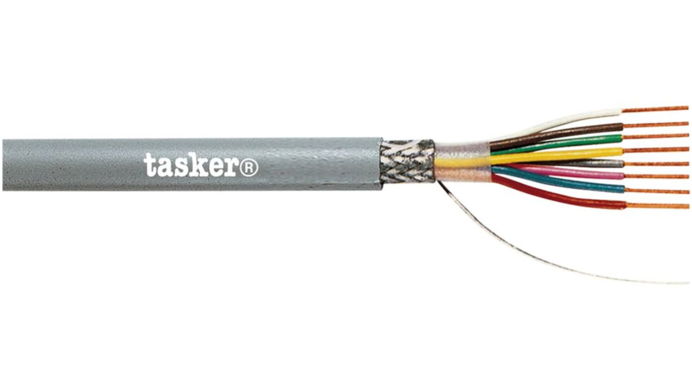 Cable Multiconductor Industrial apantallado Cable de ordenador Tasker, 0,25 mm², long. 100m Gris