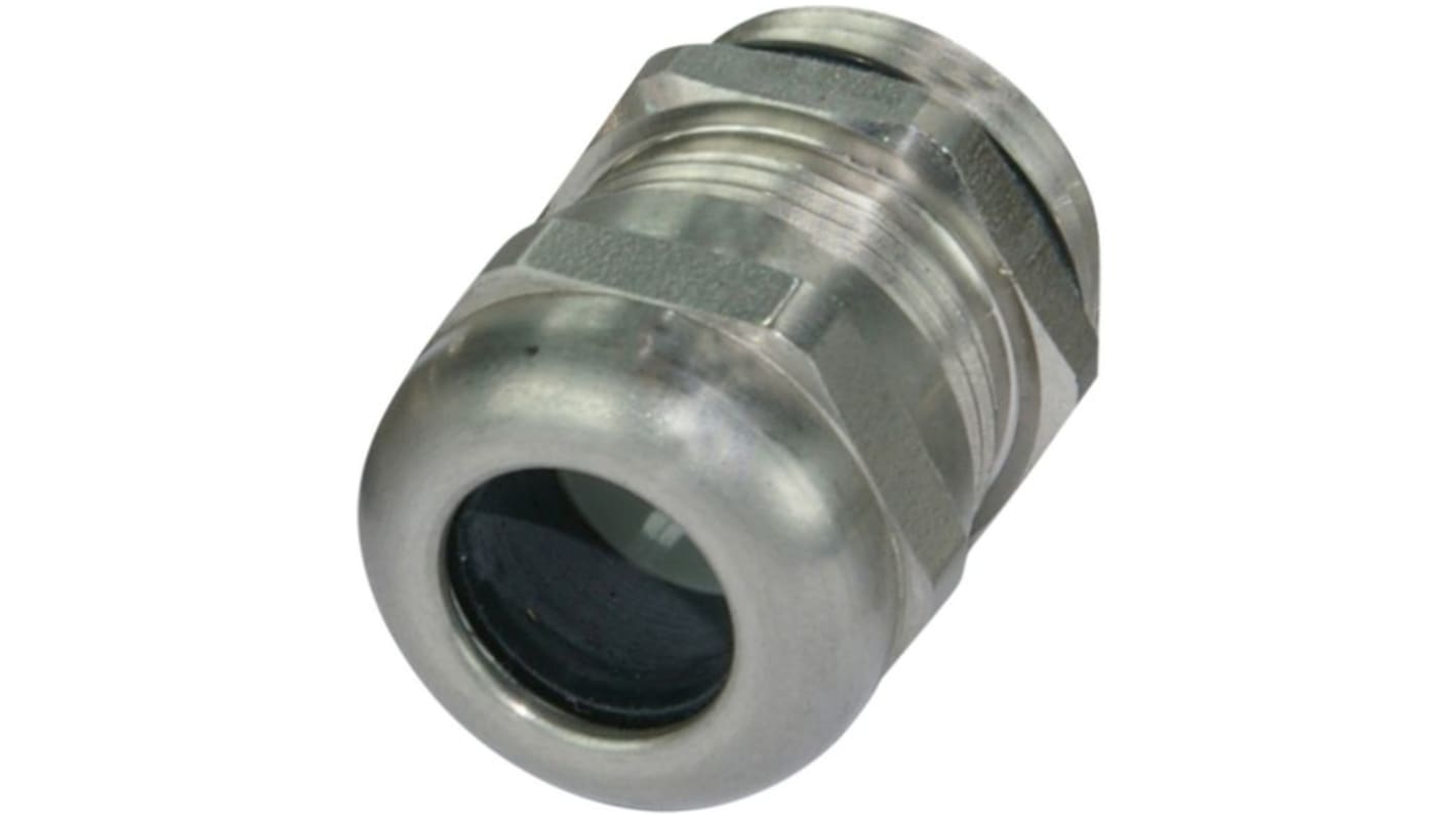 Hummel CG-HSK-INOX-PVDF Series Silver Stainless Steel Cable Gland, PG29 Thread, 18mm Min, 25mm Max, IP68