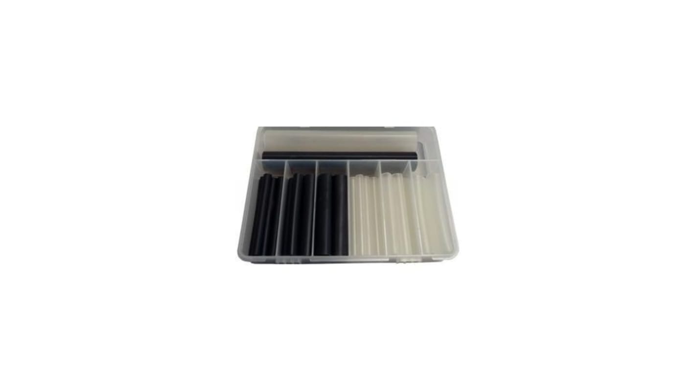 Kit de tubos termorretráctiles DSG-Canusa Negro, claro, contracción 0.125694444444444, Ø 6.0 mm, 9 mm, 12 mm, forrado