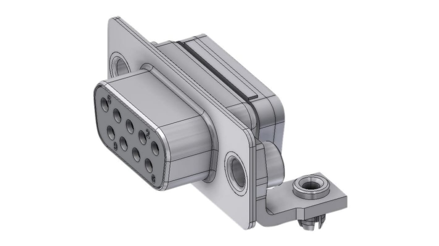 Conector D-sub Deltron, Serie DTS09S, paso 2.76mm, Ángulo de 90° , Montaje en PCB, Hembra, con Bloqueos roscados