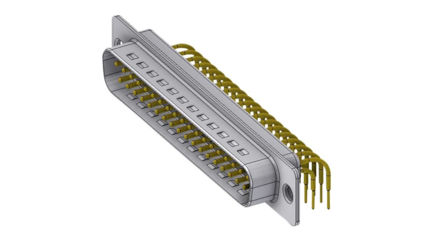 Deltron DTX 37 Way Right Angle D-sub Connector Socket, 2.77mm Pitch, with Screw Locks