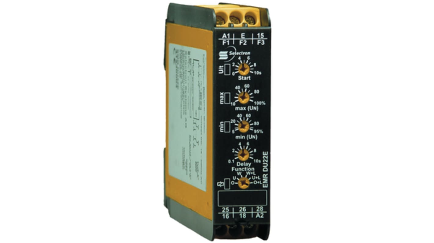 Monitoring Relay, Three Phase, DPDT, 30 → 300V ac, DIN Rail