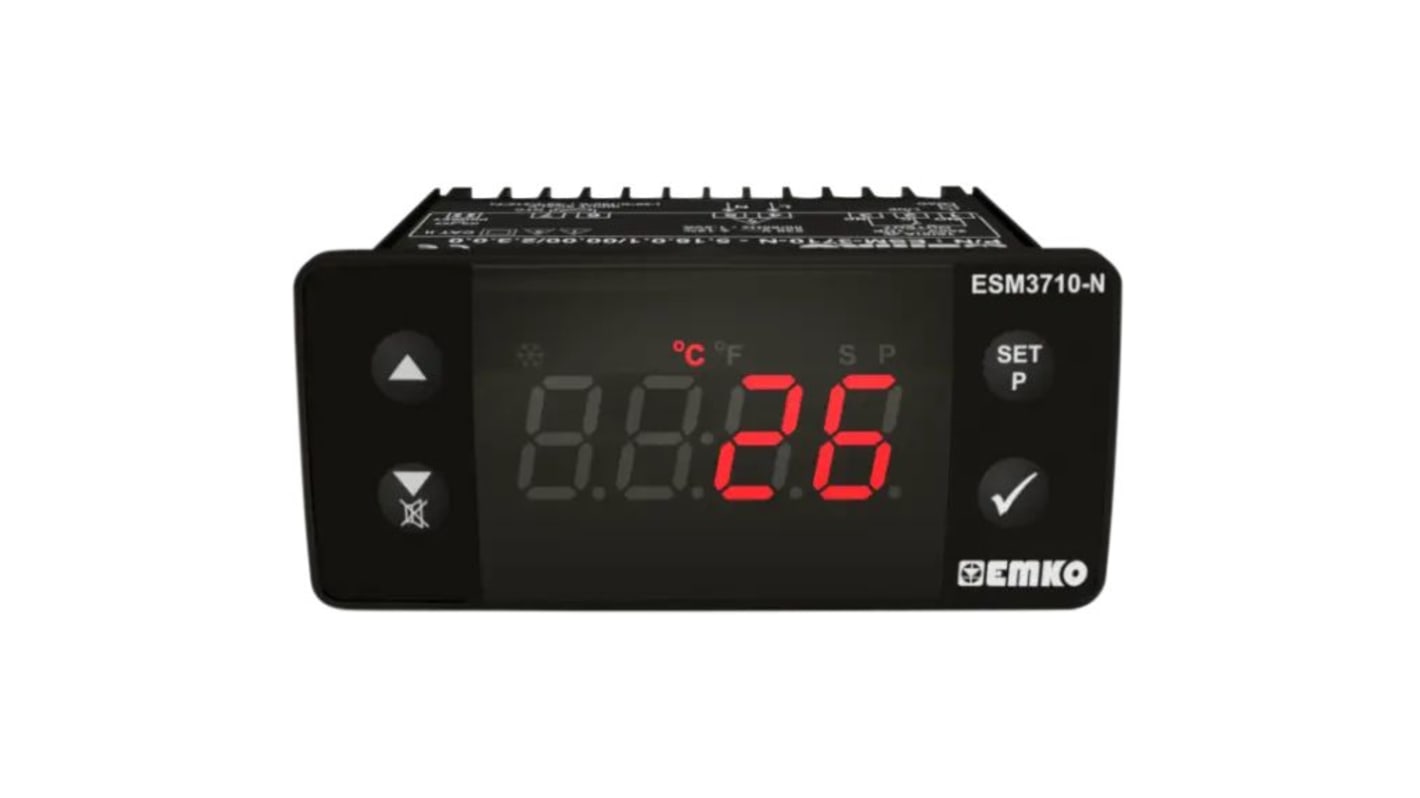 Emko ESM Zweipunkt-Temperaturregler Frontplattenmontage, 1 x Relais Ausgang, 230 V AC, 76x34.5x71mm