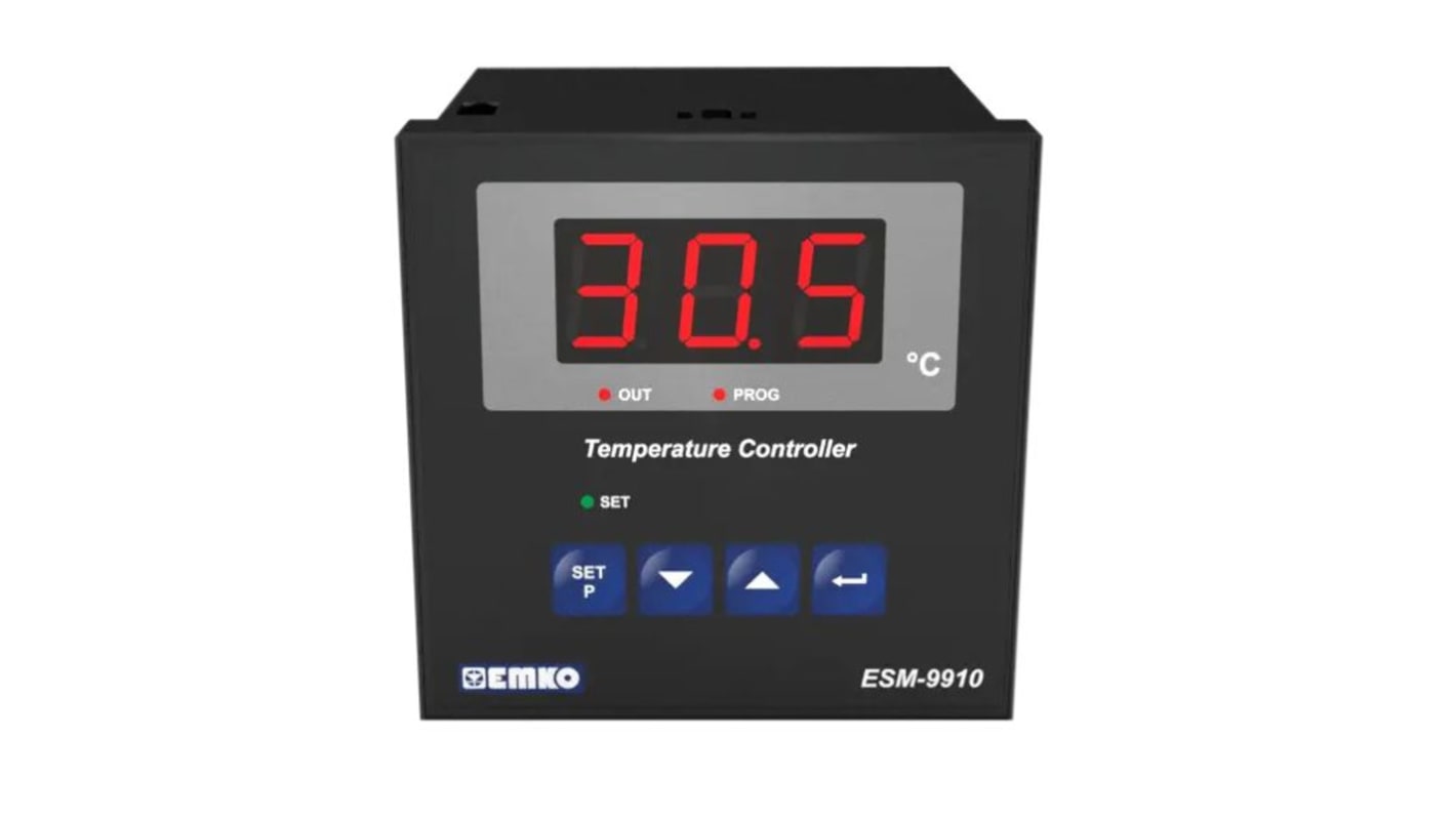 ESM Panel Mount On/Off Temperature Controller, 96x96x96mm 1 Input, 1 Output Relay, 230 V ac Supply Voltage ON/OFF