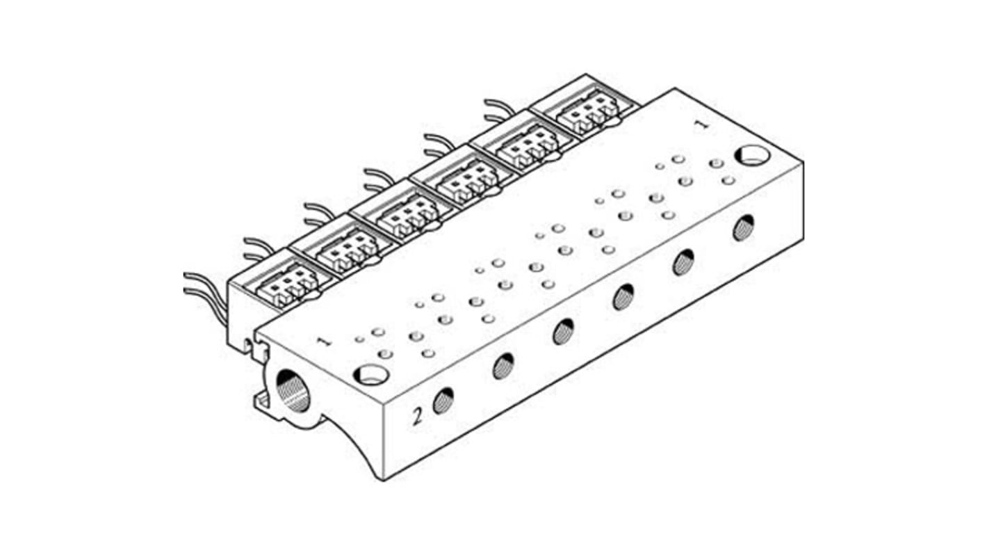 Festo MHA1 series 2 station Metric M3 Manifold for use with Valves