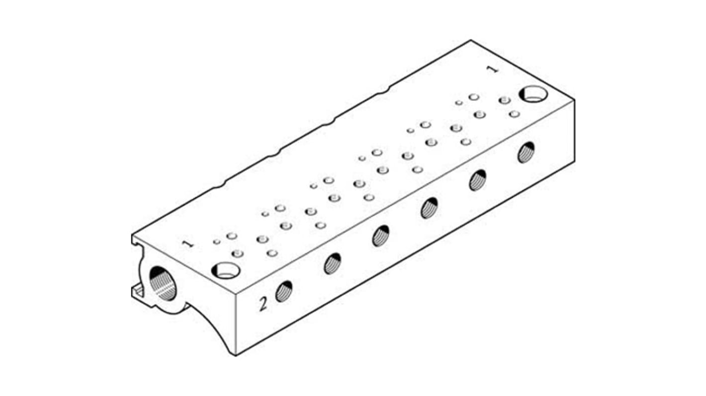 Serie MHA1, Aluminium-Legierung Ventilverteiler, 4-Stationen, Anschluss M3