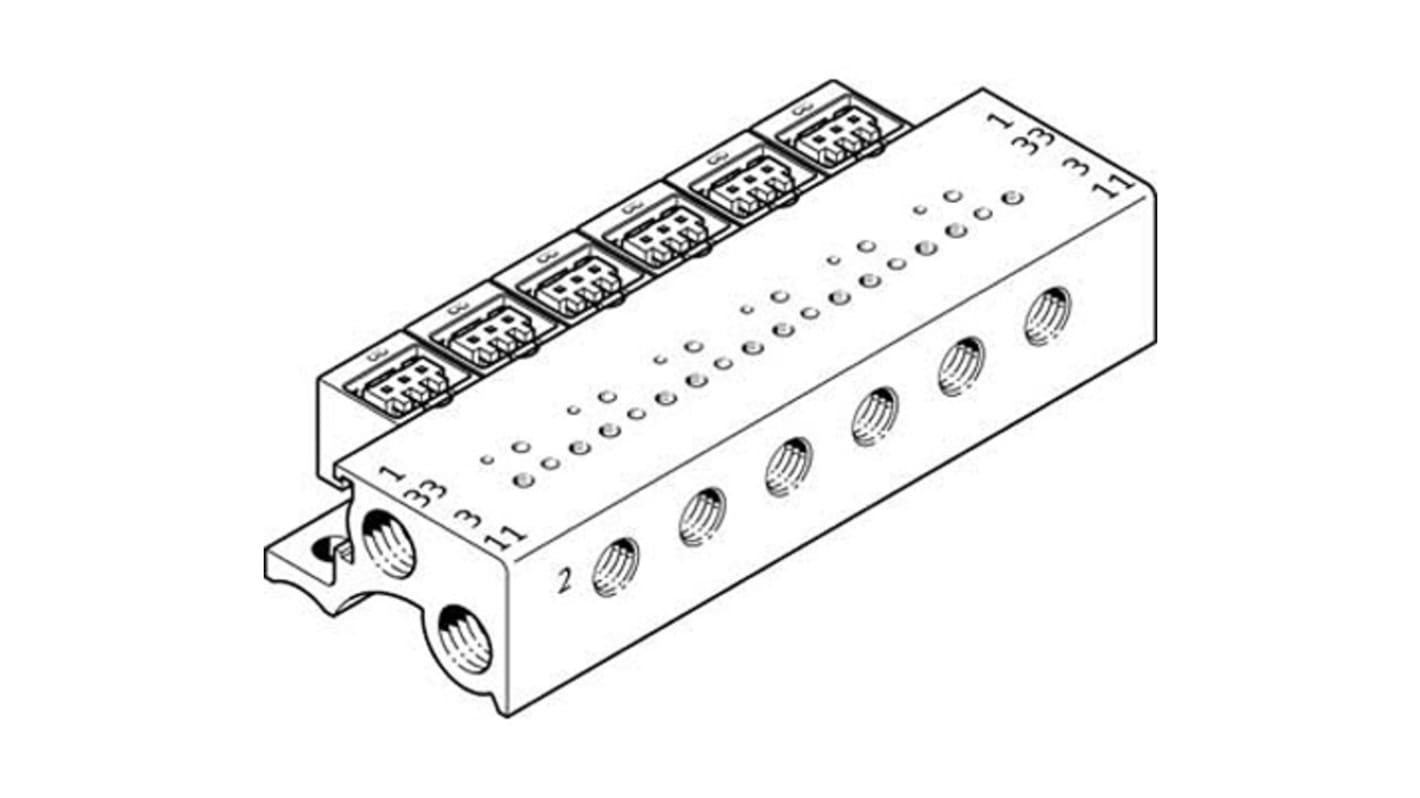 Festo MHA1 series 3 station Metric M3 Manifold for use with Valves