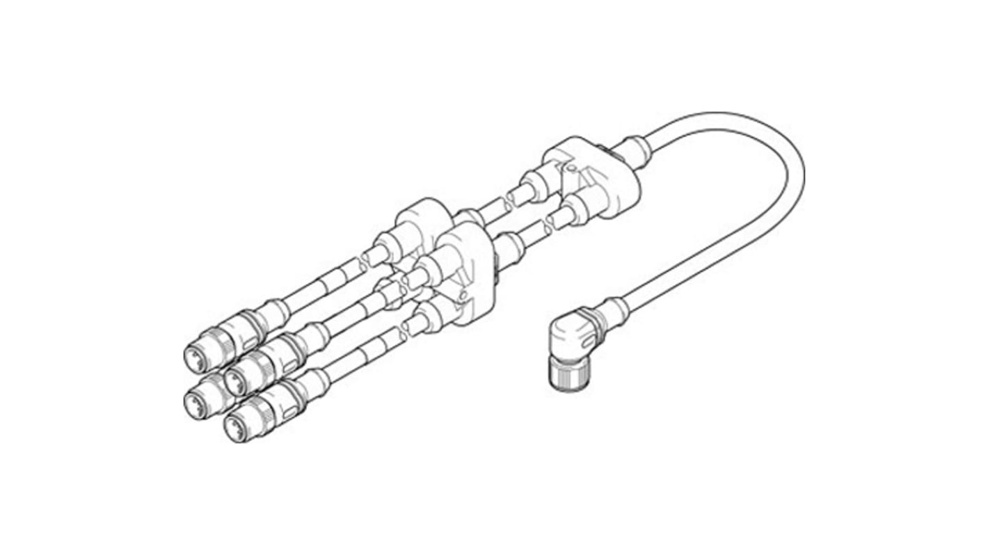 Festo NEFV Series Straight Fitting, M12 to M12, Plug Connection Style, 4787544