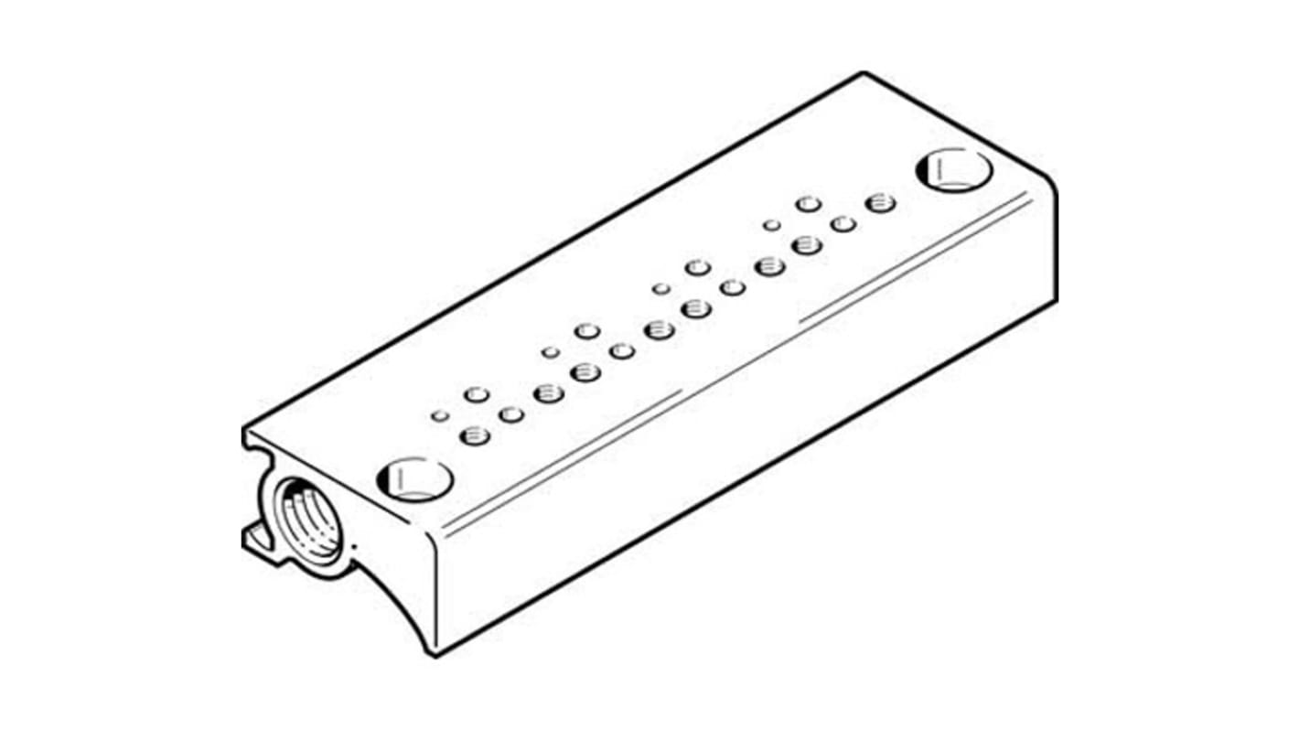 Bloque colector, 4 Estaciones , M7, Aleación de Aluminio