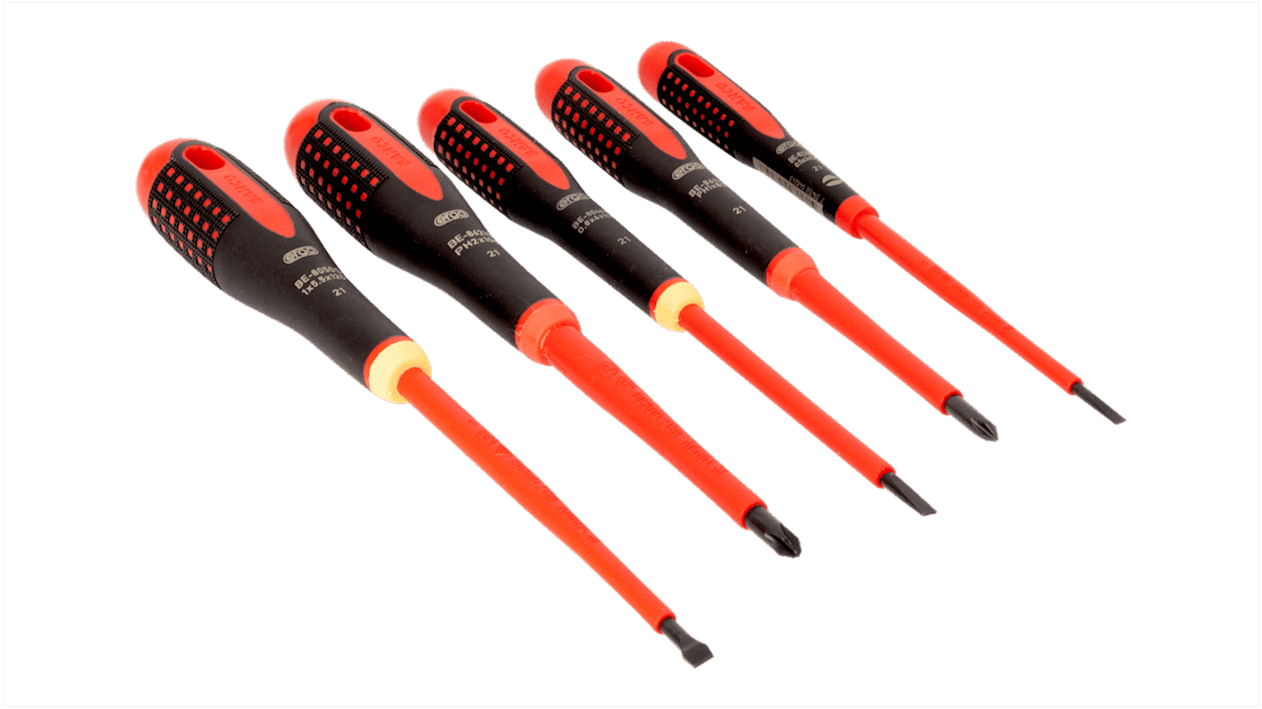 Set di cacciaviti Bahco BE-9881S, 5 pezzi, lama cromata