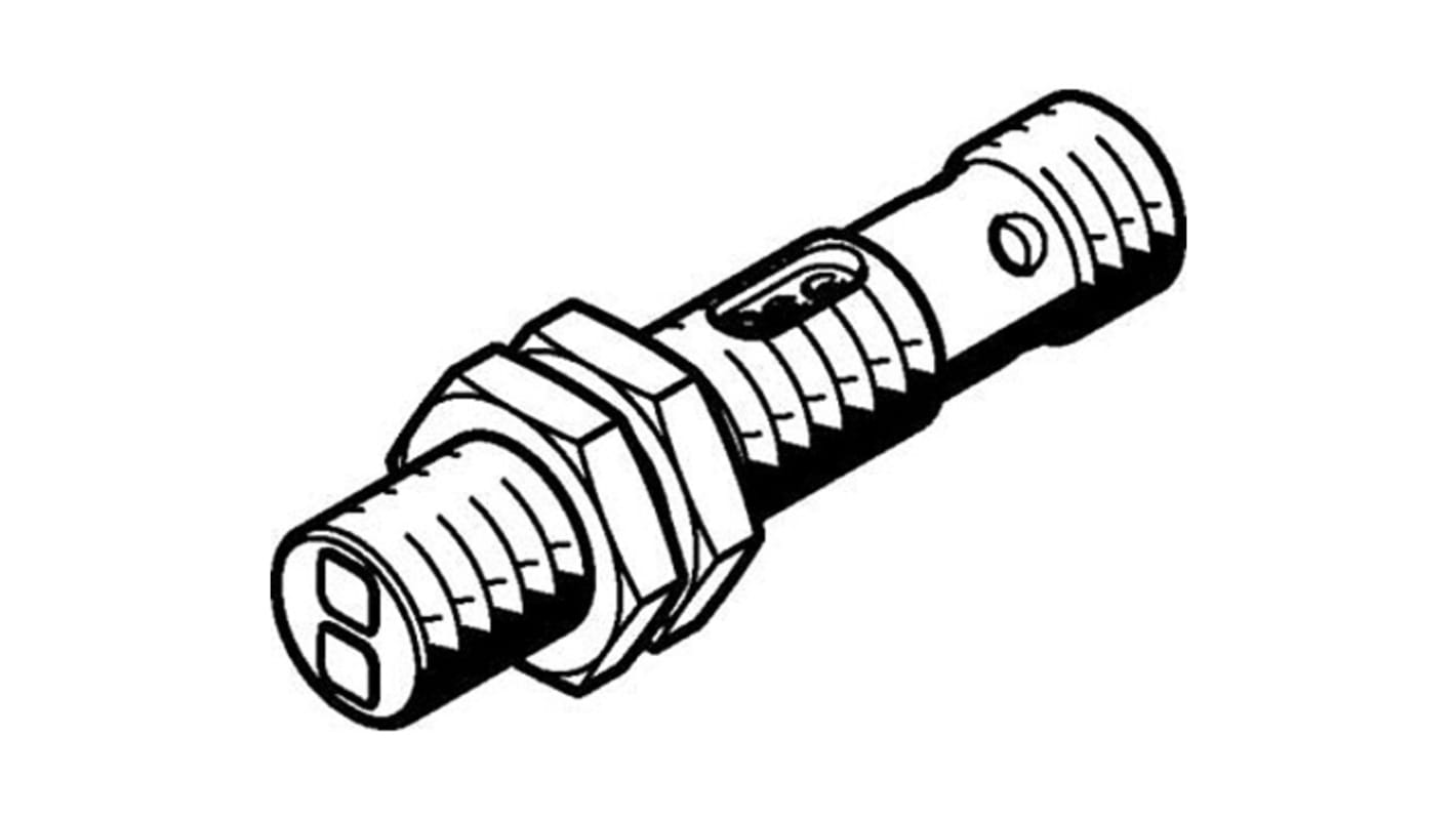 zylindrisch Optischer Sensor, Diffus, Bereich 70 → 300 mm, PNP Ausgang, 3-polige M12x1-Stecker, Hellschaltend