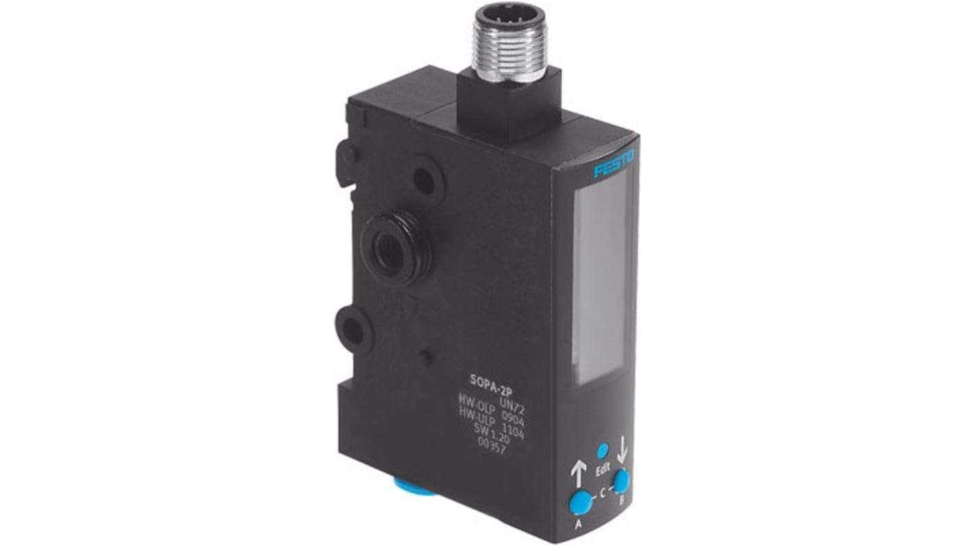 Festo SOPA Series Pneumatic Proximity Sensor, 200 μm Detection, N/C or N/O Contact, Switchable Output, 15 - 30 V, IP65