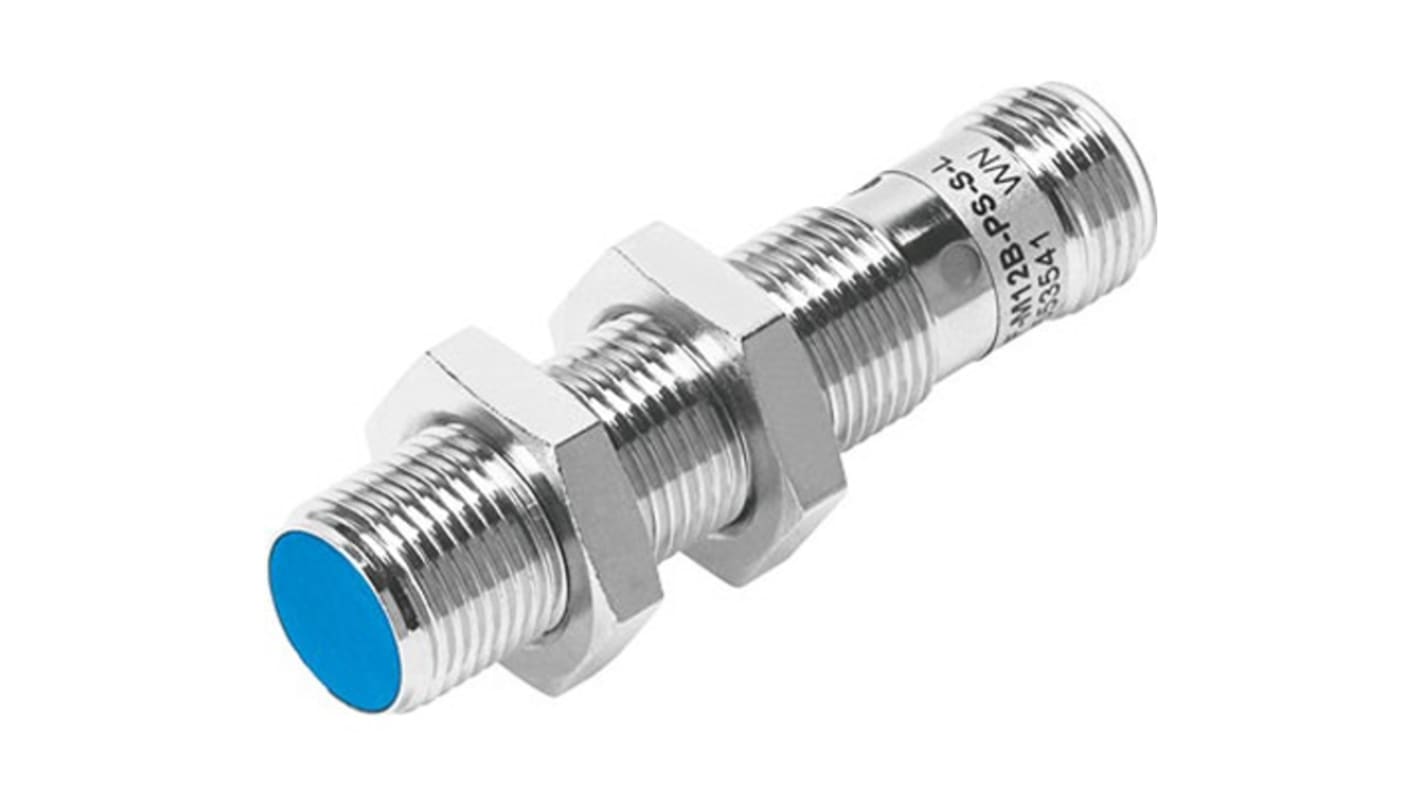 SIEF Series Inductive Barrel-Style Proximity Sensor, M12 x 1, 3 mm Detection, NPN Output, 10 - 30 V, IP68