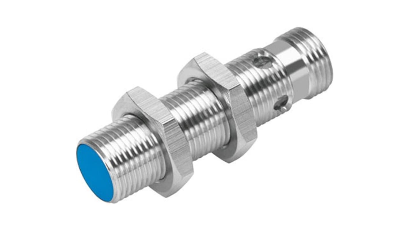 Festo SIEH Series Inductive Barrel-Style Proximity Sensor, M12 x 1, 6 mm Detection, NPN Output, 10 - 30 V, IP67