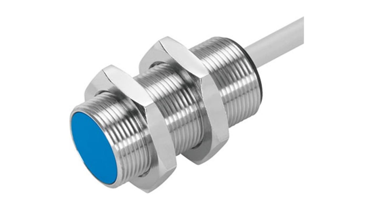 SIEH Series Inductive Barrel-Style Proximity Sensor, M18 x 1, 8.1 mm Detection, PNP Output, 10 - 30 V, IP67, IP69K