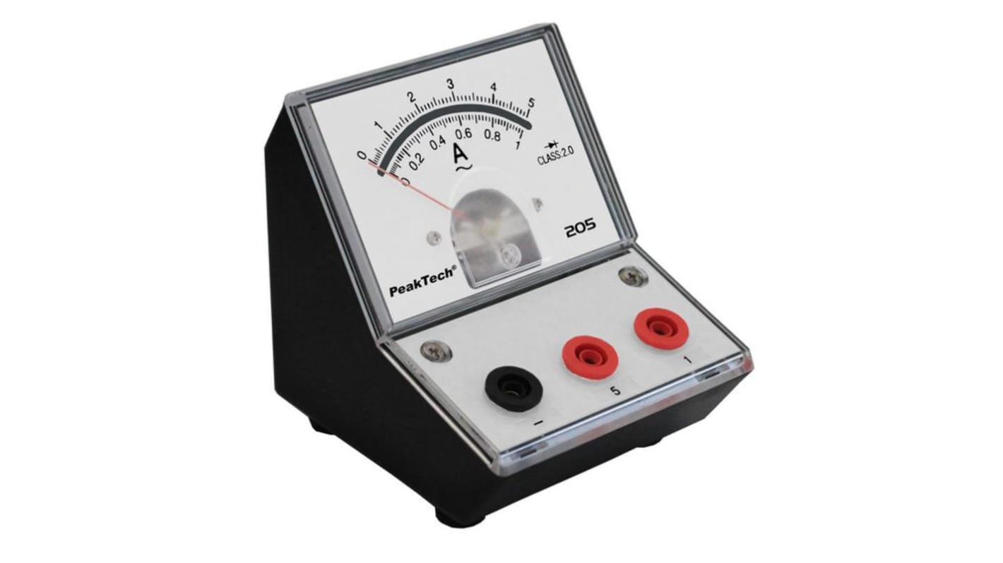 Ampèremètre analogique de panneau V c.a. PeakTech série 205, Echelle 5A