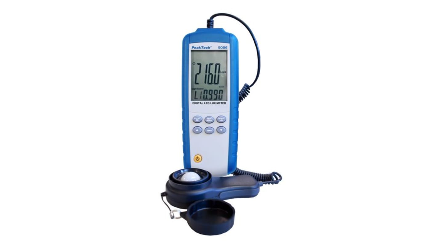 PeakTech P5086 Luxmeter mit Silizium-Fotodiode, bis 400000lx, 3 %