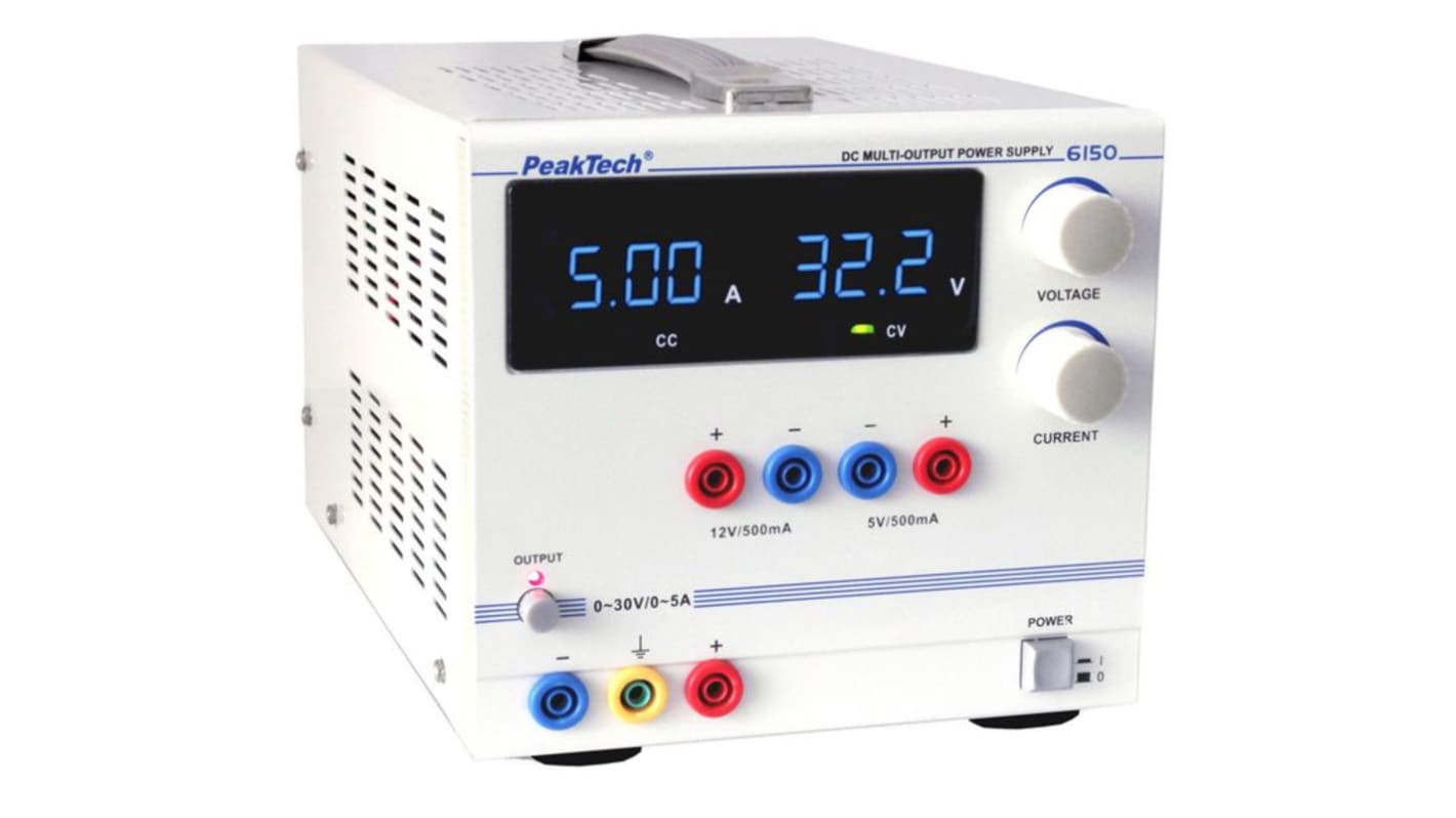 P6 Series Analogue Laboratory Power Supply, 0 To 30V, 500mA, 3-Output, 150W