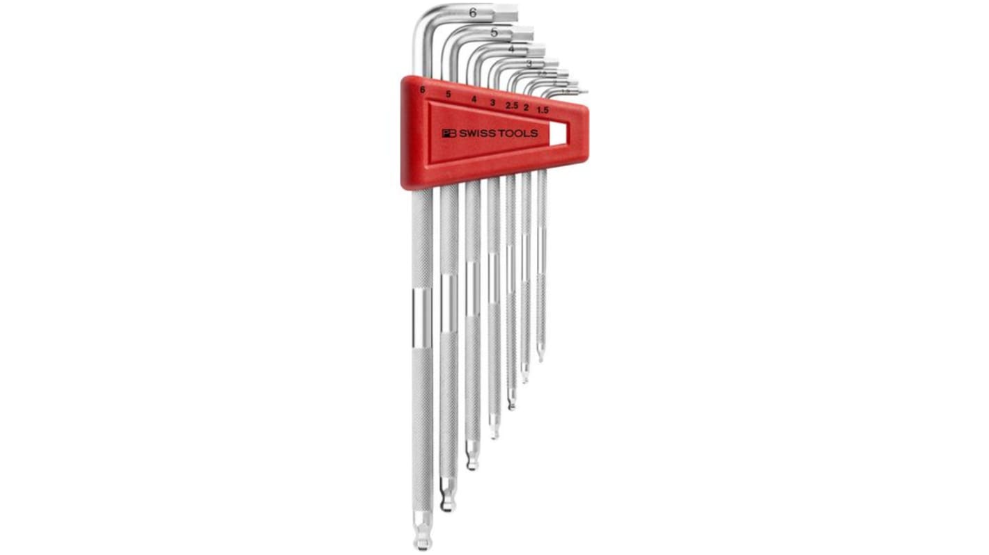 7 piece L Shape Metric Hex Key Set, 1.5 mm, 2.5 mm, 2 mm, 3 mm, 4 mm, 5 mm, 6 mm