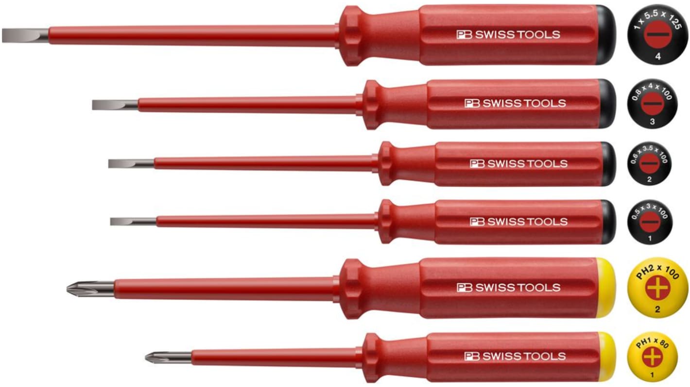 Phillips, Slotted Insulated Screwdriver Set, 6-Piece