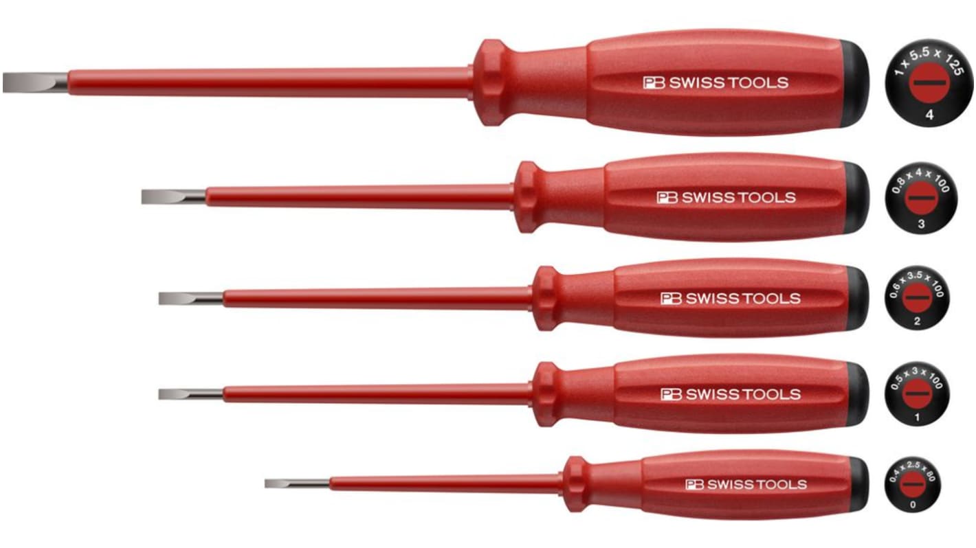 Slotted Insulated Screwdriver Set, 5-Piece