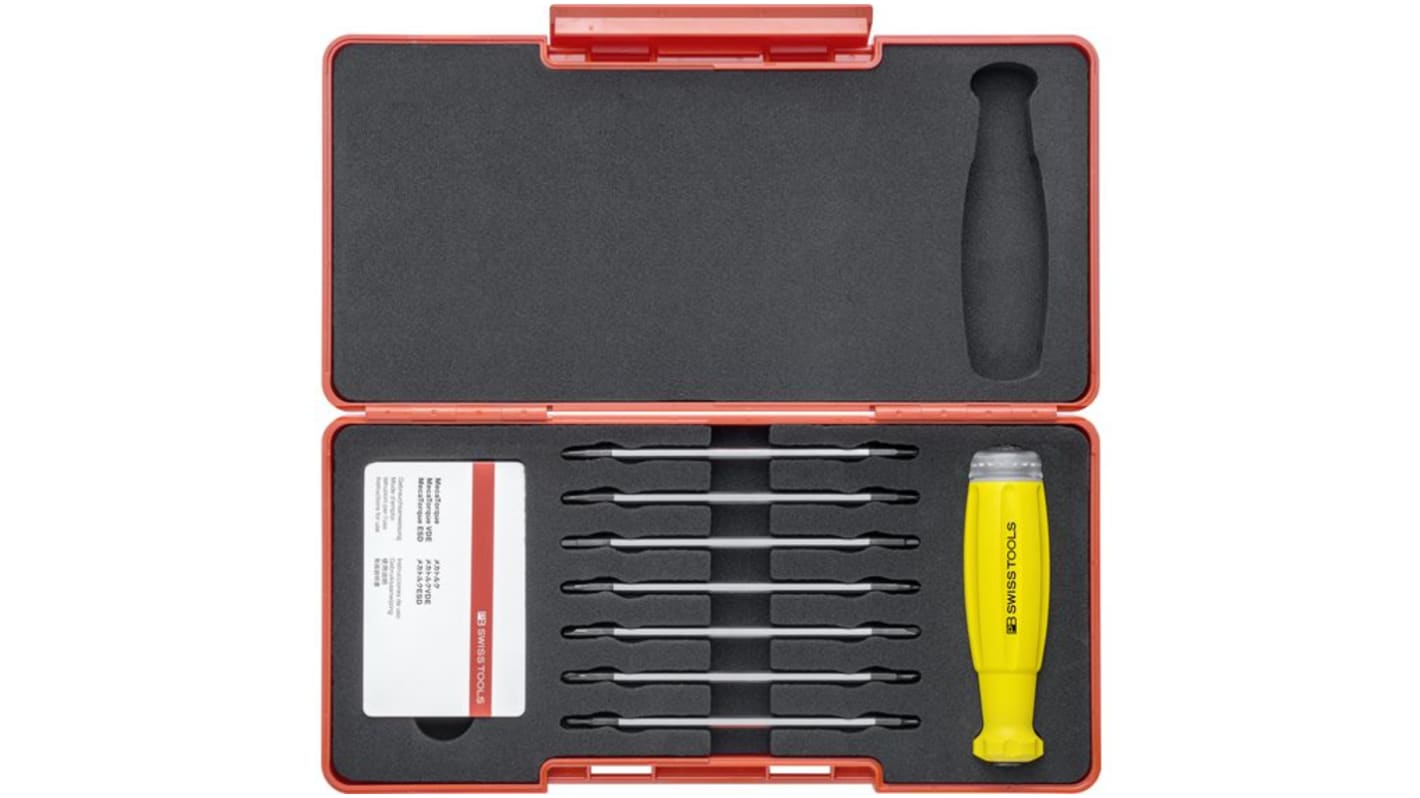 Hex Torque Screwdriver & Bit Set, 10 → 50Ncm, ESD Safe, ±6 % Accuracy