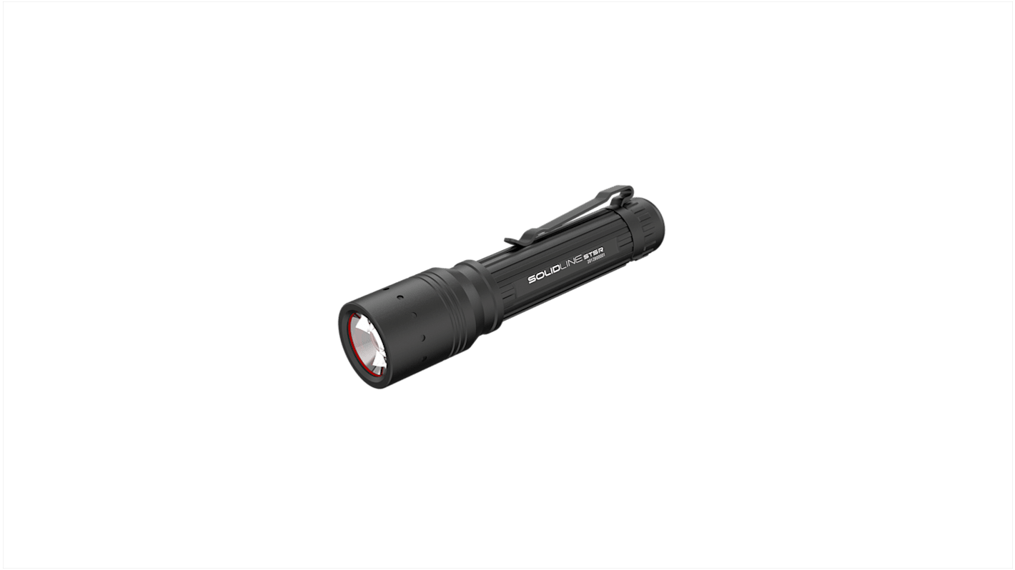 ST5R High Power LED Torch Black - Rechargeable 380 lm, 117 mm