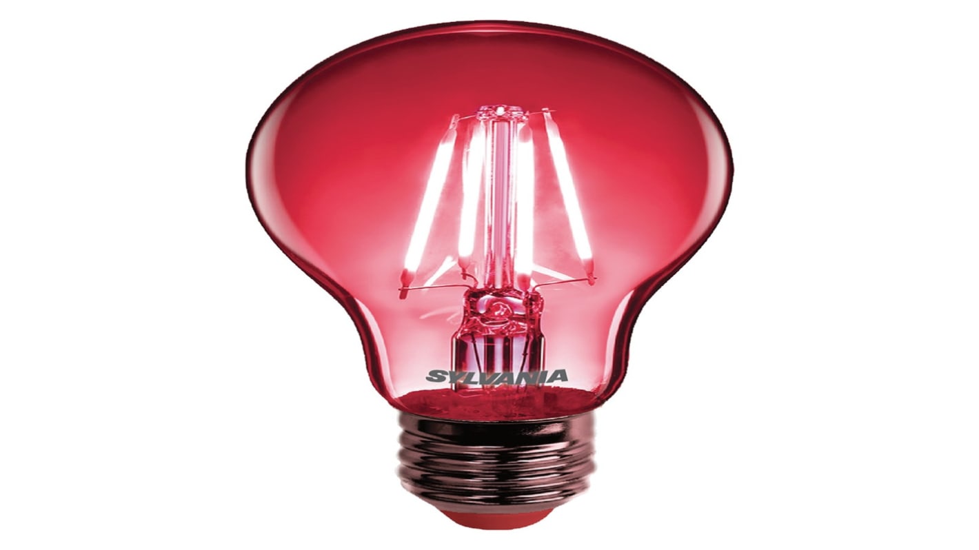 E27 LED Bulbs 4 W, Red, Pear shape