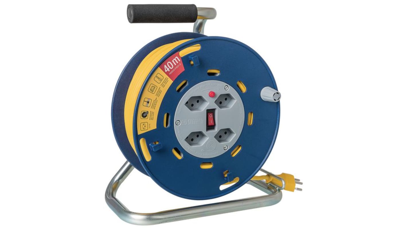 40m 4 Socket Type J - Swiss Cable Reel, 230 V, IP20