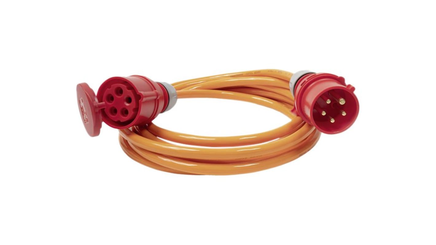 10m 1 Socket CEE Extension Lead, 400 V, IP44