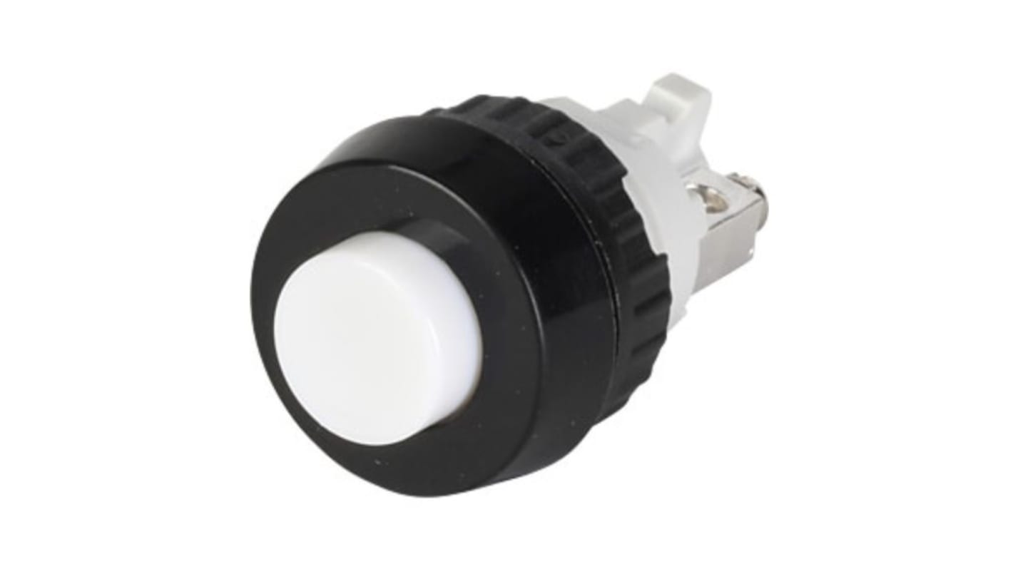 1.01.101 Series Push Button Switch, Momentary, Panel Mount, 15.2mm Cutout, 1NO, 250V ac, IP40, IP65