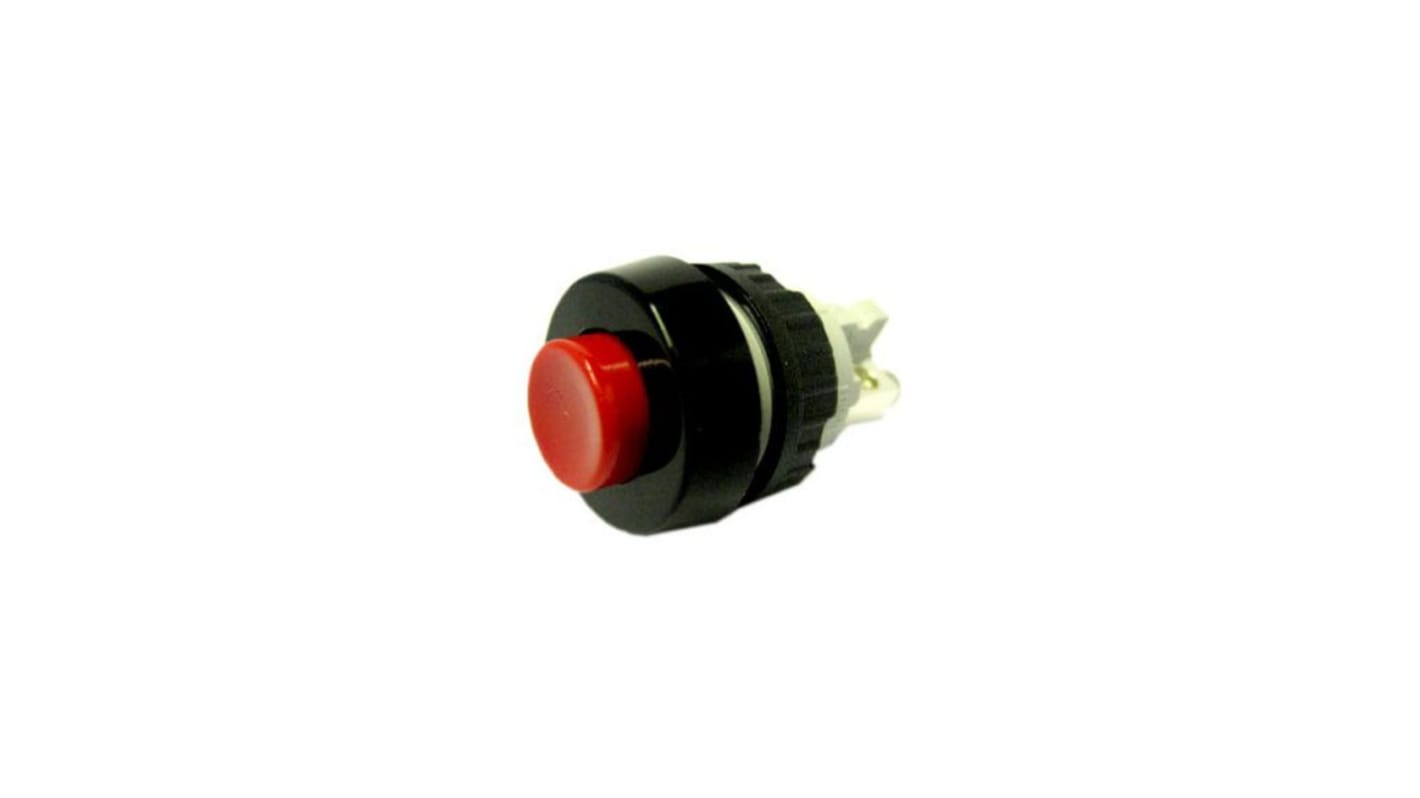 1.01.101 Series Push Button Switch, Momentary, Panel Mount, 15.2mm Cutout, 1NO, 250V ac, IP40, IP65