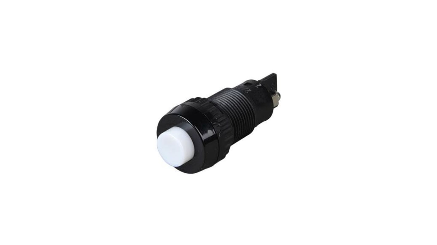 1.01.102 Series Push Button Switch, Momentary, Panel Mount, 16.2mm Cutout, 1NO, 250V ac, IP40, IP65