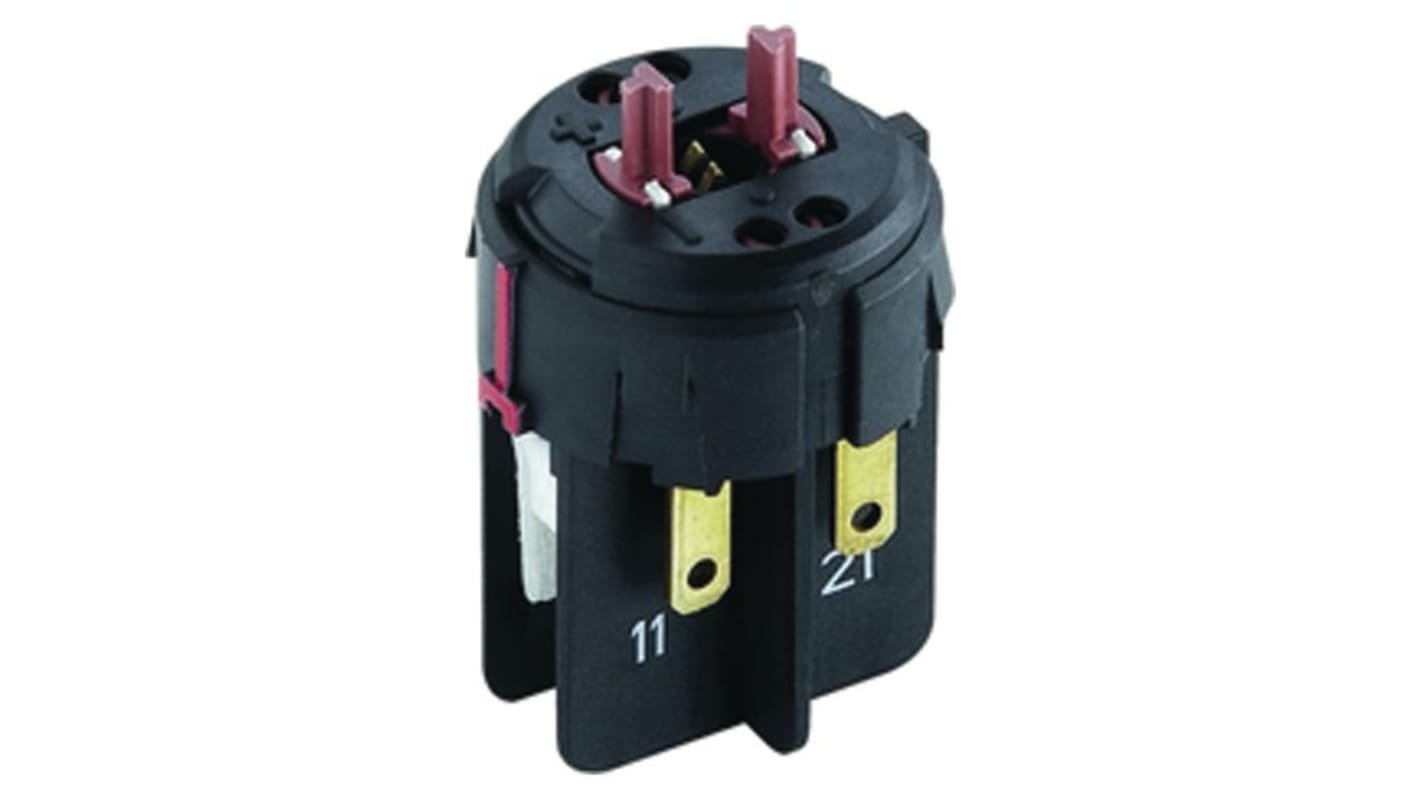 1.20.126 Series Contact Block for Use with RAFIX 22 FS+ Series Switches, 35V, 2NC + 1NO