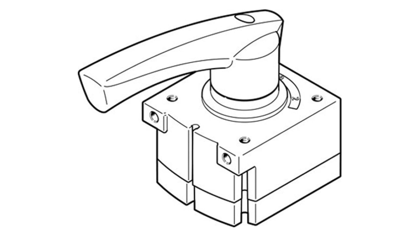 Valvola pneumatica a controllo manuale, 4/3 Way, Pressurised, con Manuale, G 1/2