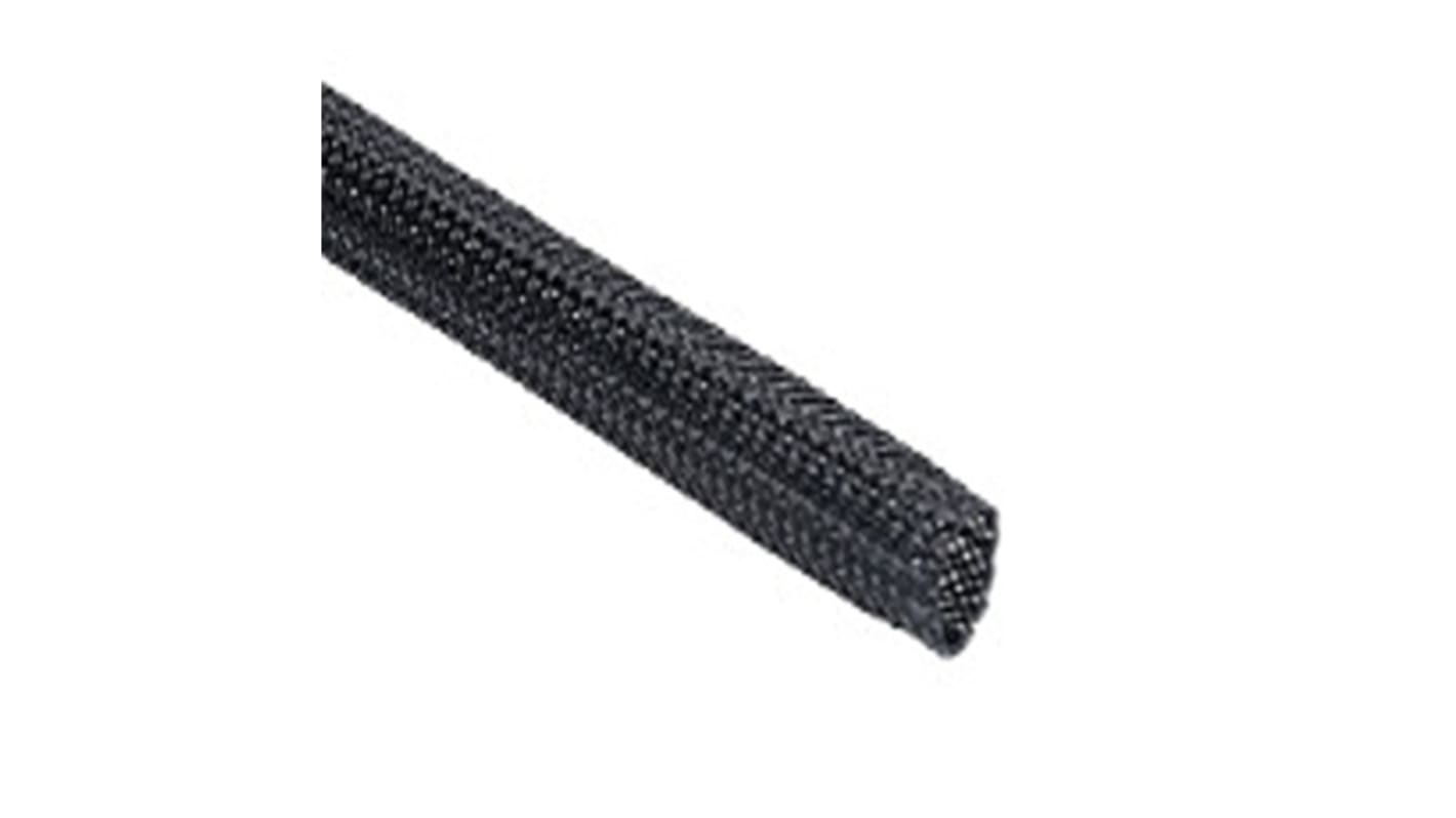 Expandable Braided Nylon 66 Black Cable Sleeve, 16mm Diameter, 50m Length, 170 Series