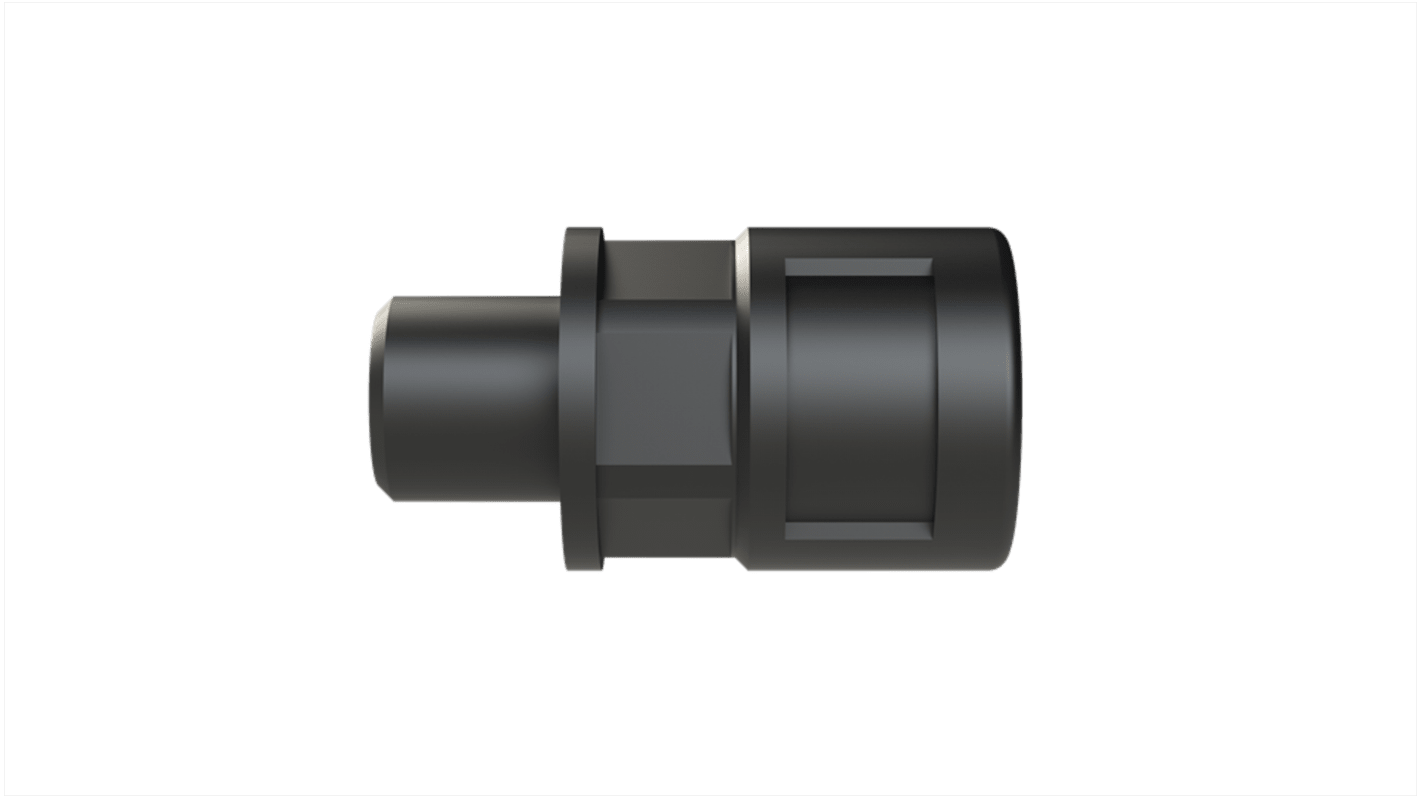 Straight Connector, Conduit Fitting, 10mm Nominal Size, M12, Polyamide 6, Black