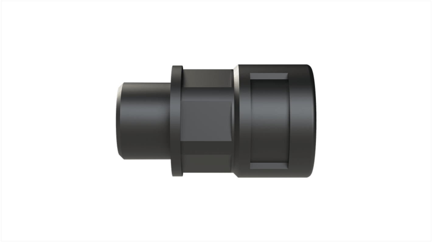 Straight, Conduit Fitting, 12mm Nominal Size, M16, Polyamide 6, Black