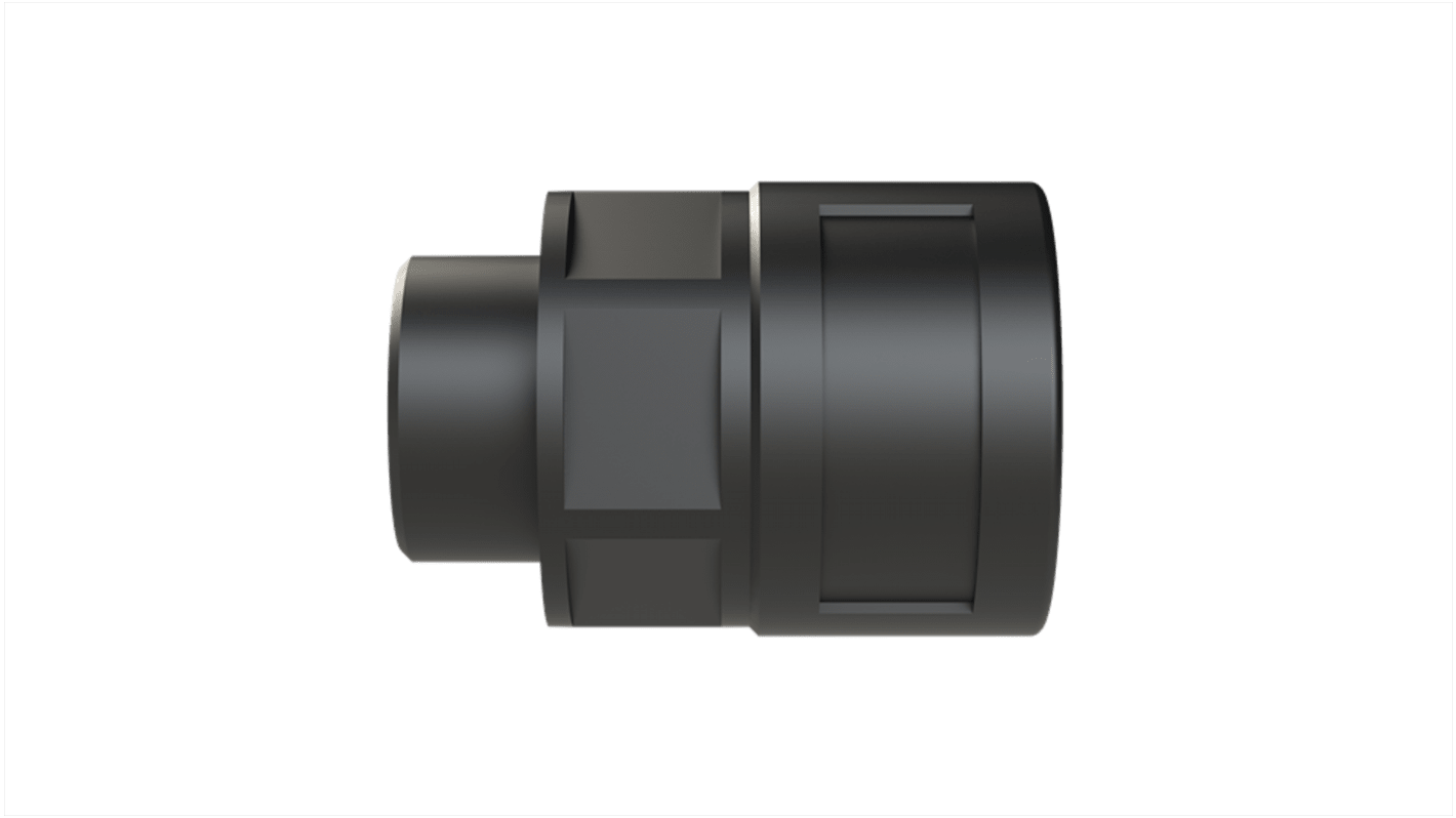 Straight, Conduit Fitting, 23mm Nominal Size, M25, Polyamide 6, Black