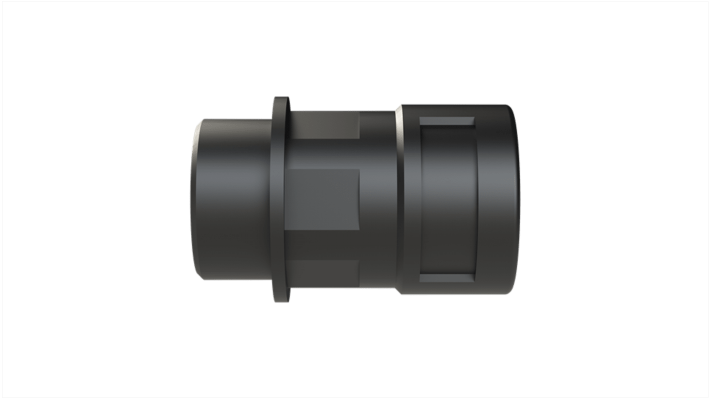 Straight, Conduit Fitting, 17mm Nominal Size, M25, Polyamide 6, Black