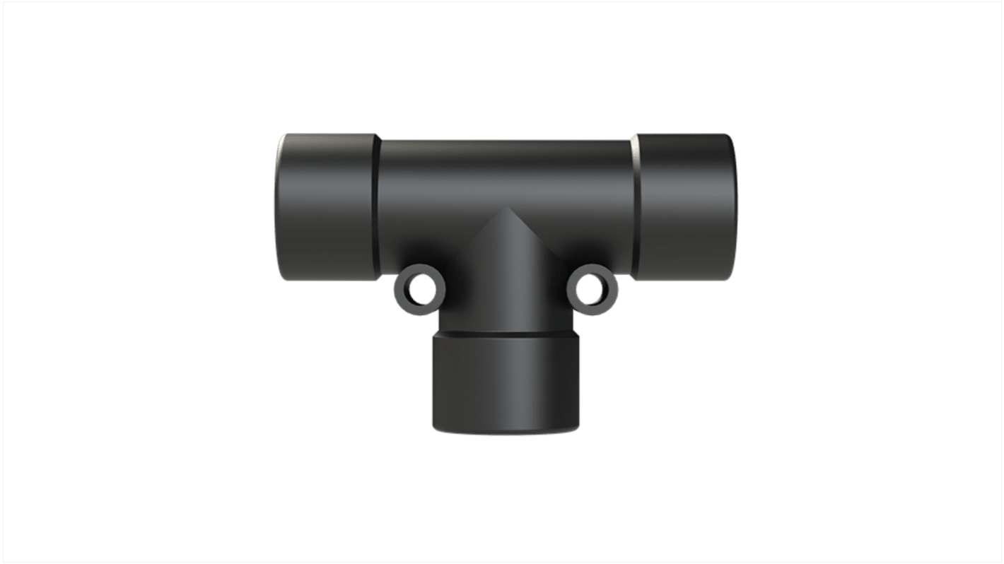 T Piece, Conduit Fitting, 12mm Nominal Size, Polyamide 6, Black